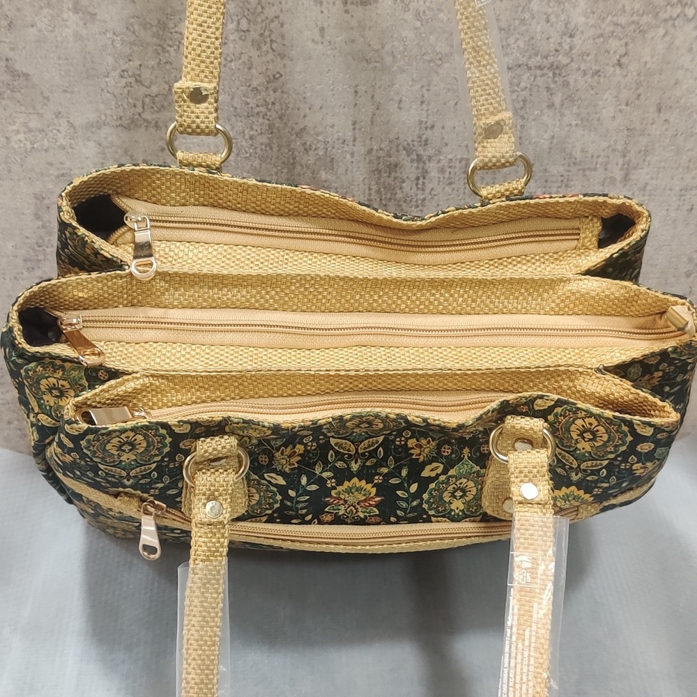 Green Beauty - Silk and Jute tote bag - Picture 6 of 7